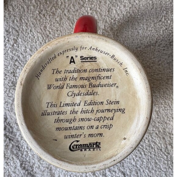 Budweiser Clydesdale Beer Stein Pair Vintage Limited Edition Collectible Barware - Picture 12 of 12